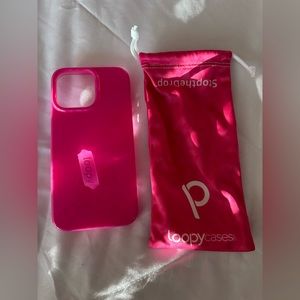 LOOPY CASE. Leopard hot pink. iPhone 15 Pro Max
